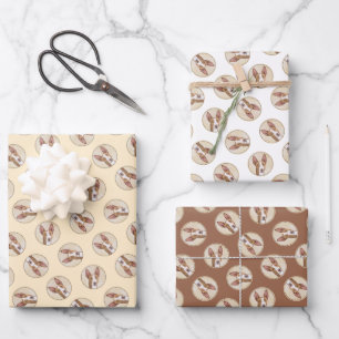 Ibizan Hound Malerei glatt Roter Hund Kunst Geschenkpapier Set