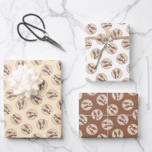 Ibizan Hound Malerei glatt Roter Hund Kunst Geschenkpapier Set (Vorderseite)