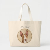 Ibizan Hound Malerei glatt Roter Hund Kunst Jumbo Stoffbeutel (Vorne)