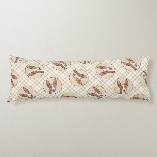 Ibizan Hound Malerei glatt Roter Hund Kunst Seitenschläferkissen (Vorderseite)