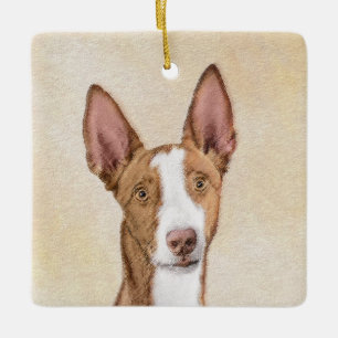 Ibizan Hound Malerei - Niedliche Original Hunde Ku Keramikornament