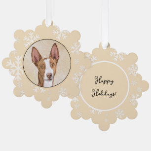 Ibizan Hound Malerei - Niedliche Original Hunde Ku Ornament Karte