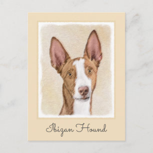 Ibizan Hound Malerei - Niedliche Original Hunde Ku Postkarte