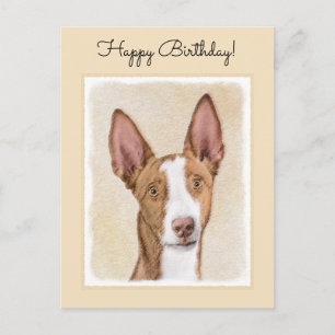 Ibizan Hound Malerei - Niedliche Original Hunde Ku Postkarte