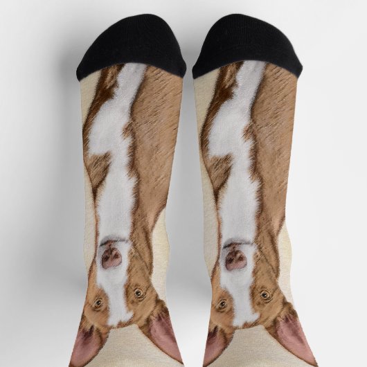 Ibizan Hound Malerei - Niedliche Original Hunde Ku Socken (Oben)