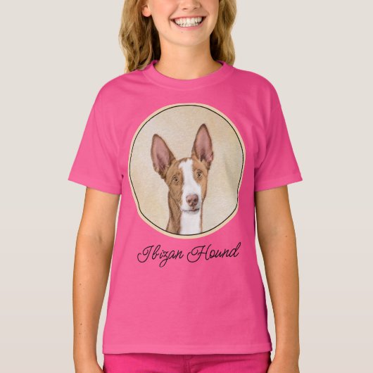 Ibizan Hound Malerei - Niedliche Original Hunde Ku T-Shirt (Vorderseite)