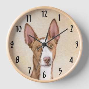Ibizan Hound Malerei - Niedliche Original Hunde Ku Uhr