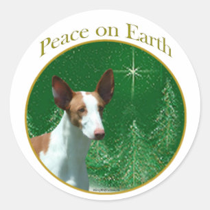 Ibizan Hound Peace Runder Aufkleber