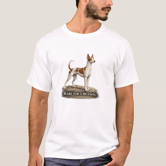 Ibizan Hound – Rare For A Reason T-Shirt (Vorderseite)