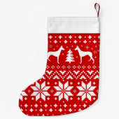 Ibizan Hound Silhouetten Holiday Pattern Red Kleiner Weihnachtsstrumpf (Rückseite)
