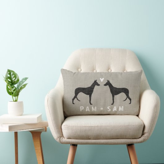 Ibizan Hound Silhouetten Liebe Lendenkissen (Stuhl )
