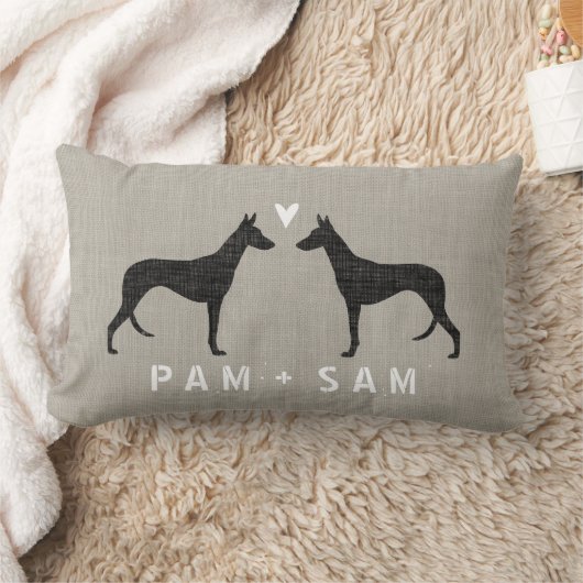 Ibizan Hound Silhouetten Liebe Lendenkissen (Decke)