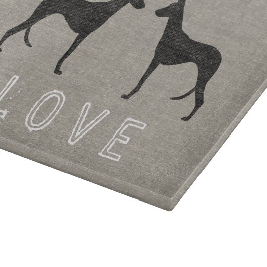 Ibizan Hound Silhouetten Liebe Schneidebrett (Ecke)