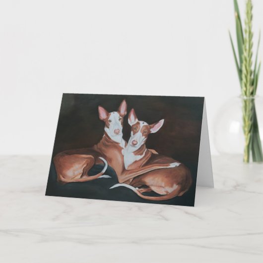 Ibizan Hound Sisters Dog Art Greeting Card Karte (Vorderseite)