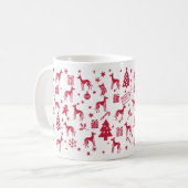 Ibizan Hound Weihnachtsdesign Kaffeetasse (Vorderseite Links)