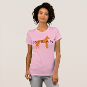 Ibizan Jagdhund (Gold mit Text) T-Shirt (Vorne ganz)
