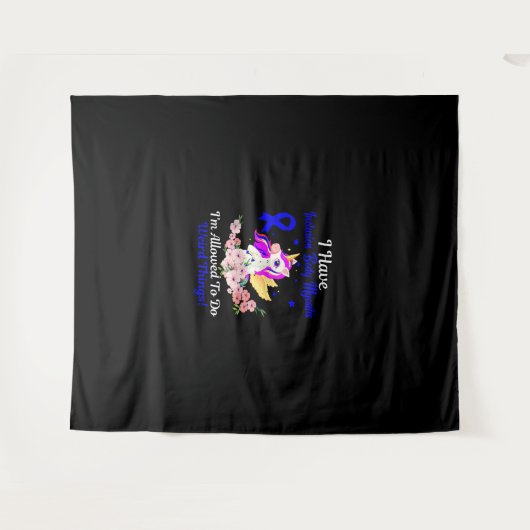 IBM Awareness Funny Unicorn Friend Family Support Wandteppich (Vorderseite (Horizontal))