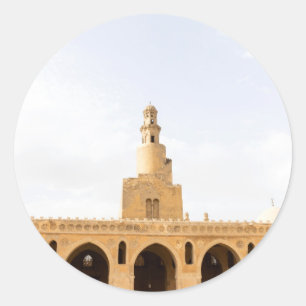 Ibn-Tulun-Moschee in Kairo, Ägypten Runder Aufkleber