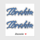 Ibrahim Name blue Aufkleber Sticker Stickerset (Blatt)