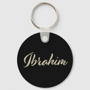 Ibrahim Name whitegold Button Schlüsselanhänger