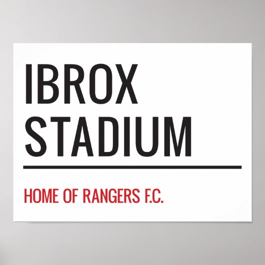 Ibrox Stadium Street Sign Poster (Vorne)