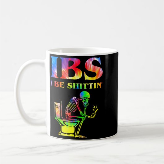 Ibs I Be Tin' Funny Skeleton Tie Dye Kaffeetasse (Links)