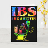Ibs I Be Tin' Funny Skeleton Tie Dye Karte (Gelbe Blume)