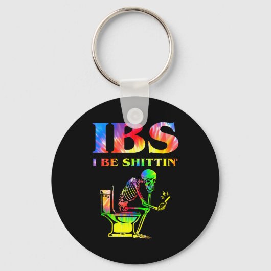 Ibs I Be Tin' Funny Skeleton Tie Dye Schlüsselanhänger (Vorderseite)