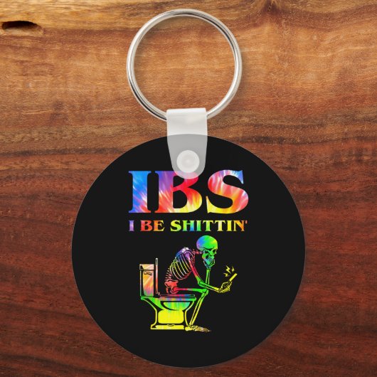Ibs I Be Tin' Funny Skeleton Tie Dye Schlüsselanhänger (Vorderseite)