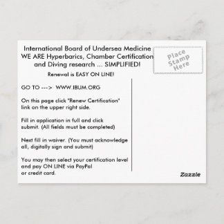 IBUM-Verlängerungskarte Postkarte