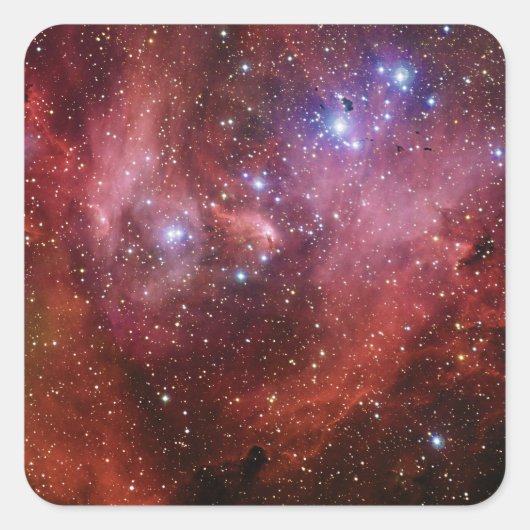 IC 2944 Running Chicken Nebula Lambda Cen Nebula Quadratischer Aufkleber (Vorderseite)