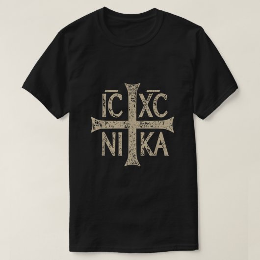 IC XC NIKA Cross Christogram Orthodox Christlich T-Shirt (Design vorne)