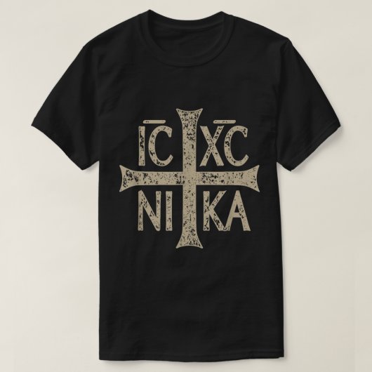 IC XC NIKA Cross Christogram Orthodox Christlich T-Shirt (Design vorne)