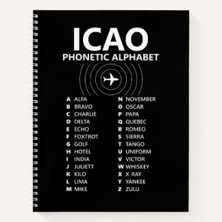 ICAO Phonetic Alphabet Notebook – Black Edition Notizblock