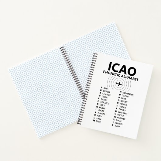 ICAO Phonetic Alphabet Pilot - Graph Notebook Notizblock (Innenseite)