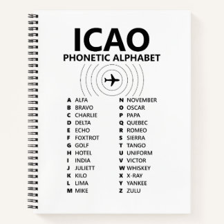 ICAO Phonetic Alphabet Pilot - Graph Notebook Notizblock