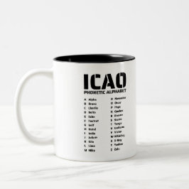 ICAO Phonetic Alphabet Zweifarbige Tasse