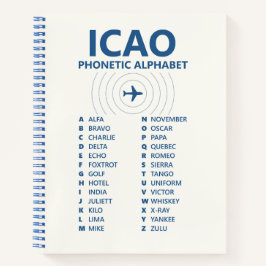 ICAO Spelling Alphabet Chart – Aviation Phonetic Notizblock