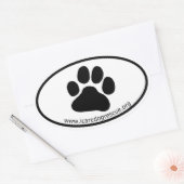 ICARE Dog Rescue Dog Paw Print Ovaler Aufkleber (Umschlag)