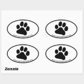 ICARE Dog Rescue Dog Paw Print Ovaler Aufkleber (Blatt)