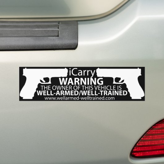iCarry/bewaffnete u. bildete - Stoßdämpfer Autoaufkleber (Auf Auto)