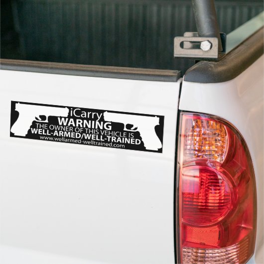 iCarry/bewaffnete u. bildete - Stoßdämpfer Autoaufkleber (Auf Lkw)