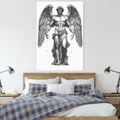 Icarus Fallen - Dark Graphic Mythological Canvas  Leinwanddruck (Insitu (Schlafzimmer))