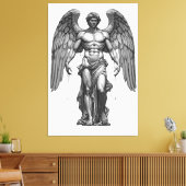 Icarus Fallen - Dark Graphic Mythological Canvas  Leinwanddruck (Insitu (Wohnzimmer))