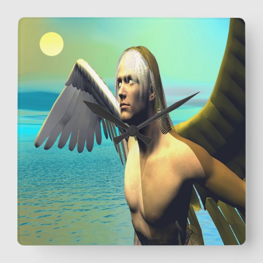 Icarus Quadratische Wanduhr (Vorderseite)