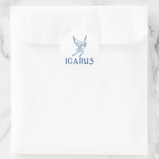 Icarus Runder Aufkleber (Tasche)