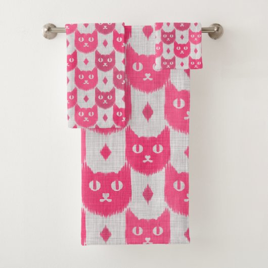Icat ikat pink pattern badhandtuch set (Insitu)