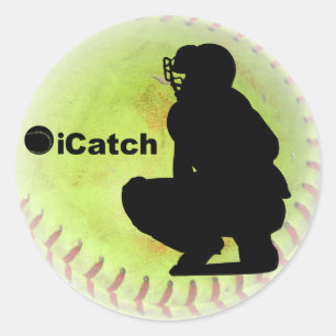 iCatch Fastpitch Softball Runder Aufkleber