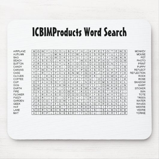 ICBIMProdukte - Suche nach Wörtern Mousepad (Vorne)