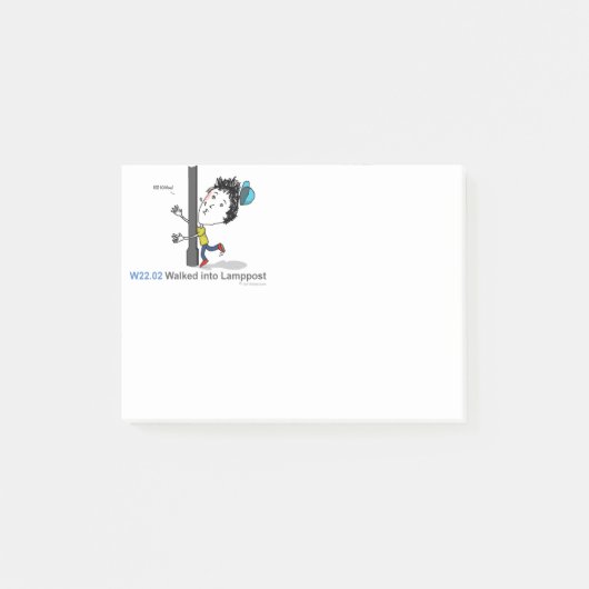 ICD-10: W22.02 ging in Laternenpfahl Post-it Klebezettel (Vorderseite)